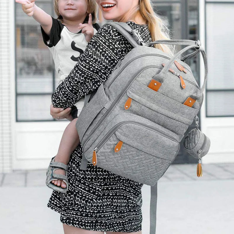 Diaper bag backpack grey best sale